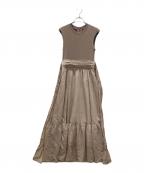 ARPEGE STORYアルページュストーリー）の古着「ティアードドッキングワンピース」｜ブラウン