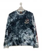 VANSON×TOM and JERRYバンソン×トム アンド ジェリー）の古着「タイダイ柄刺繍ロンT」｜グレー