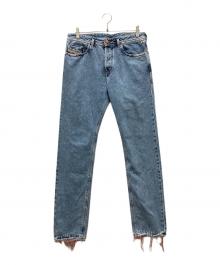 DIESEL（ディーゼル）の古着「フリンジ裾デニムパンツ」｜インディゴ