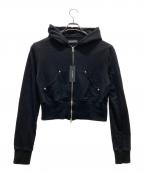 no mass prodノーマスプロッド）の古着「GLMNIST2 CROPPED HOODIE」｜ブラック