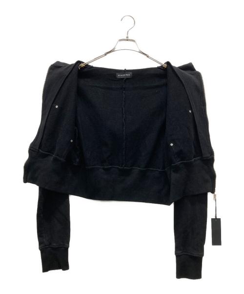 no mass prod（ノーマスプロッド）no mass prod (ノーマスプロッド) GLMNIST2 CROPPED HOODIE ブラック サイズ:Sの古着・服飾アイテム
