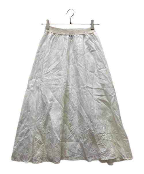 O'NEIL OF DUBLIN（オニールオブダブリン）O'NEIL OF DUBLIN (オニールオブダブリン) リネンロングスカート ホワイト サイズ:UK40の古着・服飾アイテム