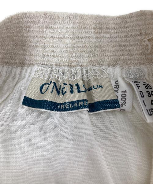 O'NEIL OF DUBLIN（オニールオブダブリン）O'NEIL OF DUBLIN (オニールオブダブリン) リネンロングスカート ホワイト サイズ:UK40の古着・服飾アイテム