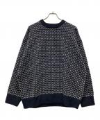 MACOBERマコバ）の古着「バーズアイニット」｜ネイビー
