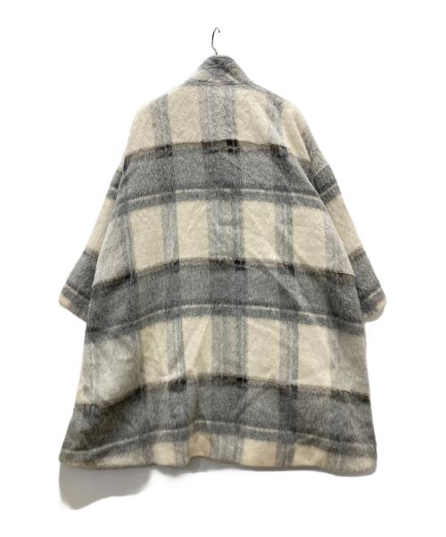 MICA&DEAL（マイカアンドディール）MICA&DEAL (マイカアンドディール) ウールシャギー/ウールモッサ テントラインコート アイボリー×グレー サイズ:FREEの古着・服飾アイテム