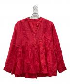 green label relaxingグリーンレーベルリラクシング）の古着「全方位映えブラウス」｜レッド