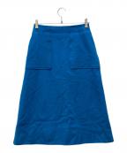 Spick and Spanスピックアンドスパン）の古着「ビーバーメルトントラペーズスカート」｜ブルー