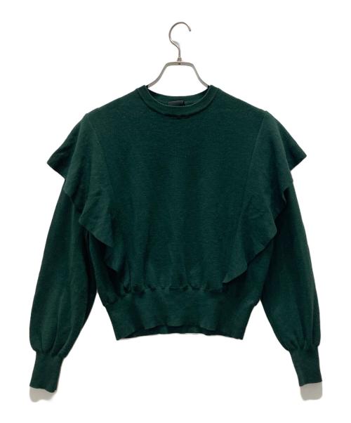 Spick and Span（スピック＆スパン）Spick and Span (スピックアンドスパン) ウォッシャブルウールフリルニット グリーン サイズ:表記無しの古着・服飾アイテム