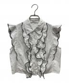 Snidelスナイデル）の古着「クロップドスカラフリルブラウス」｜ホワイト