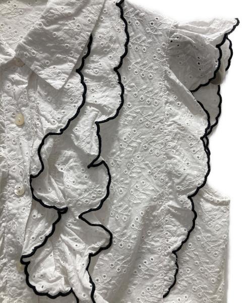 Snidel（スナイデル）Snidel (スナイデル) クロップドスカラフリルブラウス ホワイト サイズ:Fの古着・服飾アイテム