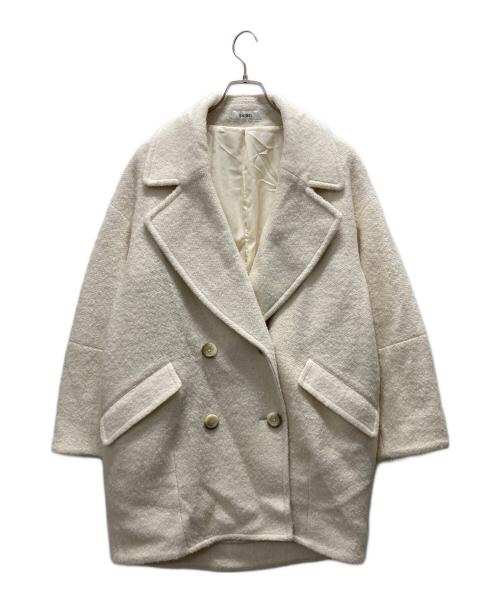 Snidel（スナイデル）Snidel (スナイデル) ウールコクーンダブルコート ホワイトの古着・服飾アイテム