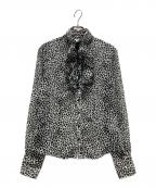 NARA CAMICIEナラカミーチェ）の古着「シアー フリルシャツ」｜ホワイト×ブラック