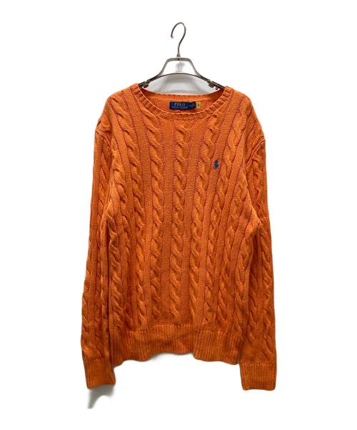 POLO RALPH LAUREN（ポロ・ラルフローレン）POLO RALPH LAUREN (ポロ・ラルフローレン) ケーブルニット オレンジ サイズ:Mの古着・服飾アイテム