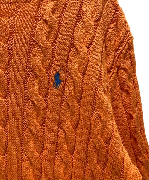 POLO RALPH LAUREN（ポロ・ラルフローレン）POLO RALPH LAUREN (ポロ・ラルフローレン) ケーブルニット オレンジ サイズ:Mの古着・服飾アイテム