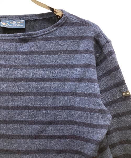 SAINT JAMES（セントジェームス）SAINT JAMES (セントジェームス) ボーダーニット ブルー サイズ:Mの古着・服飾アイテム