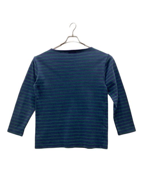 SAINT JAMES（セントジェームス）SAINT JAMES (セントジェームス) バスクシャツ ネイビー×グリーン サイズ:Mの古着・服飾アイテム