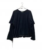 THEEシー）の古着「メリノウールダブルスリーブニット」｜ブラック