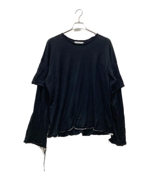 THEE（シー）THEE (シー) メリノウールダブルスリーブニット ブラック サイズ:2の古着・服飾アイテム