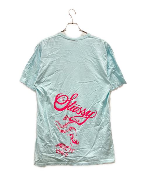 stussy（ステューシー）stussy (ステューシー) ロゴプリントTシャツ スカイブルー サイズ:Lの古着・服飾アイテム