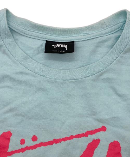 stussy（ステューシー）stussy (ステューシー) ロゴプリントTシャツ スカイブルー サイズ:Lの古着・服飾アイテム