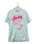 stussy（ステューシー）の古着「ロゴプリントTシャツ」｜スカイブルー