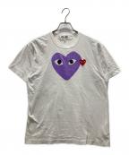 PLAY COMME des GARCONSプレイコムデギャルソン）の古着「ハートワッペンロゴTシャツ」｜ホワイト