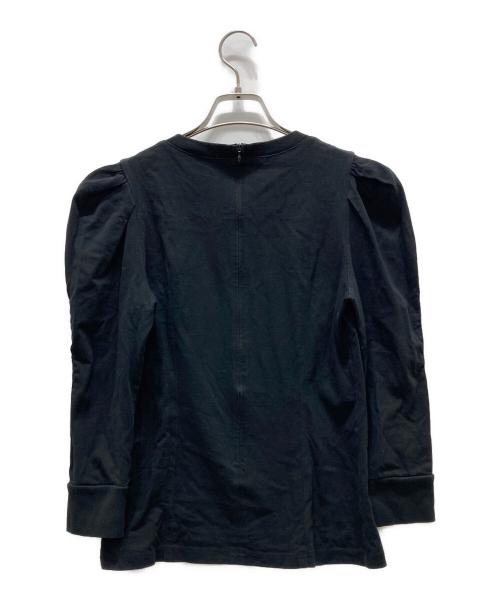 BORDERS at BALCONY（ボーダーズアットバルコニー）BORDERS at BALCONY (ボーダーズアットバルコニー) GRACE SHOULDER TEE ブラック サイズ:36の古着・服飾アイテム