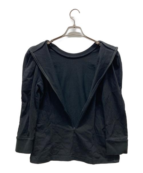 BORDERS at BALCONY（ボーダーズアットバルコニー）BORDERS at BALCONY (ボーダーズアットバルコニー) GRACE SHOULDER TEE ブラック サイズ:36の古着・服飾アイテム