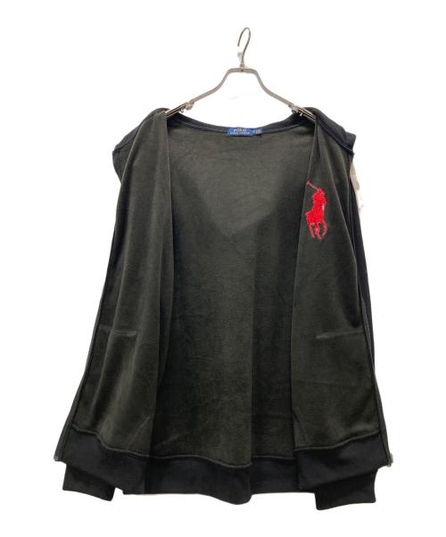 POLO RALPH LAUREN（ポロ・ラルフローレン）POLO RALPH LAUREN (ポロ・ラルフローレン) 裏起毛ジップパーカー ブラック サイズ:XLの古着・服飾アイテム