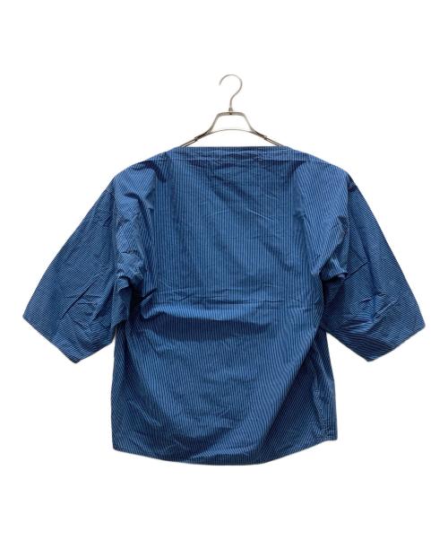 45R（フォーティファイブ・アール）45R (フォーティファイブ・アール) ストライプブラウス ブルー サイズ:2の古着・服飾アイテム