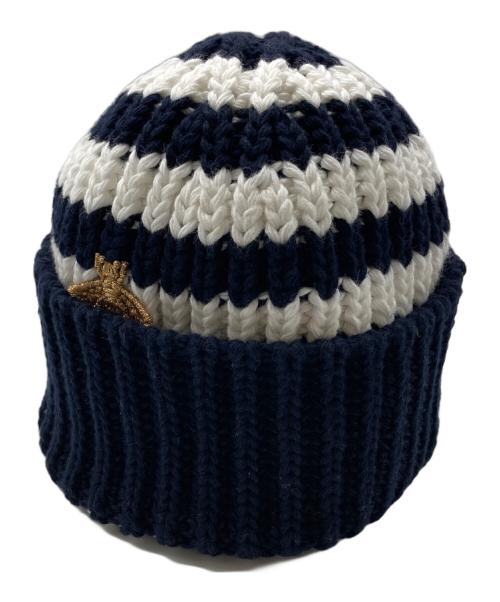 GUCCI（グッチ）GUCCI (グッチ) ニット帽 ネイビー×ホワイト サイズ:Sの古着・服飾アイテム