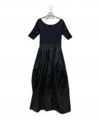 JILL STUARTジルスチュアート）の古着「タフタドッキングニットドレス」｜ブラック