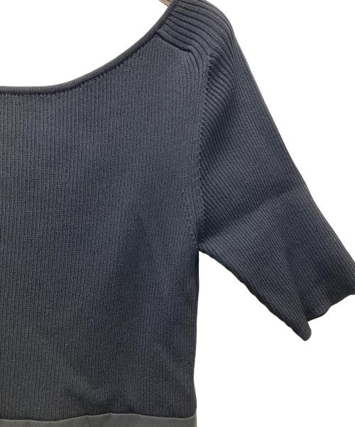 JILL STUART（ジルスチュアート）JILL STUART (ジルスチュアート) タフタドッキングニットドレス ブラックの古着・服飾アイテム