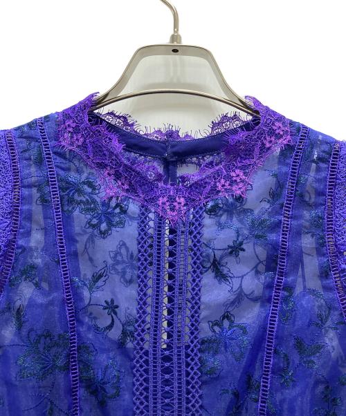 FRAY ID（フレイ アイディー）FRAY ID (フレイ アイディー) オーガンジーレースワンピース パープルの古着・服飾アイテム