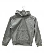 stussyステューシー）の古着「STOCK LOGO ZIP HOODIE」｜グレー