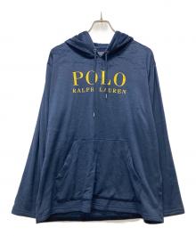 POLO RALPH LAUREN（ポロ・ラルフローレン）の古着「ブラッシュドベロアロングスリーブフーディ」｜ネイビー