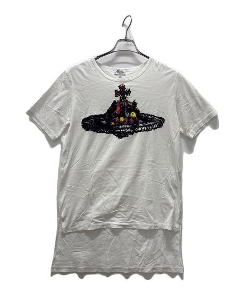 Vivienne Westwood man（ヴィヴィアン ウェストウッド マン）Vivienne Westwood man (ヴィヴィアン ウェストウッド マン) ビッグオーブTシャツ ホワイト サイズ:48の古着・服飾アイテム