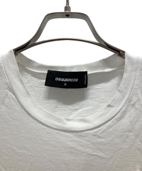 DSQUARED2（ディースクエアード）DSQUARED2 (ディースクエアード) DSQ2 プリントTシャツ ホワイト サイズ:Sの古着・服飾アイテム
