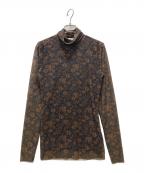 GANNIガニー）の古着「Printed Mesh Rollneck」｜ブラウン