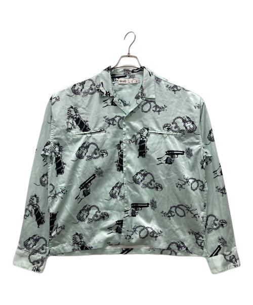 HIGH-GATE（ハイゲート）HIGH-GATE (ハイゲート) 総柄シャツ スカイブルー サイズ:2の古着・服飾アイテム