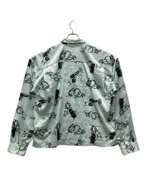 HIGH-GATE（ハイゲート）HIGH-GATE (ハイゲート) 総柄シャツ スカイブルー サイズ:2の古着・服飾アイテム