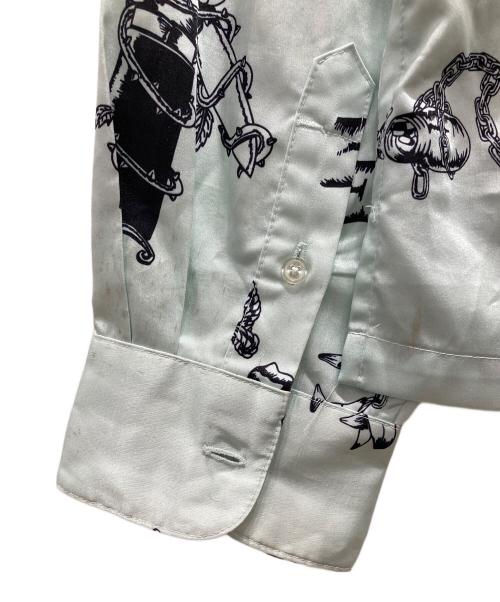 HIGH-GATE（ハイゲート）HIGH-GATE (ハイゲート) 総柄シャツ スカイブルー サイズ:2の古着・服飾アイテム
