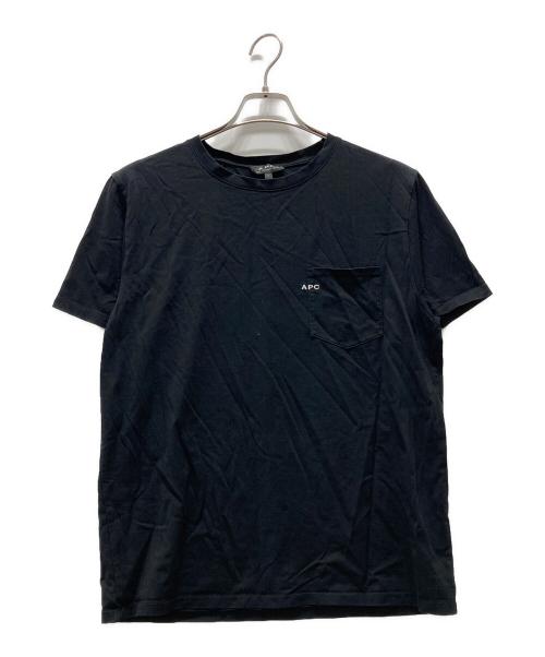 A.P.C.（アーペーセー）A.P.C. (アーペーセー) ミニロゴ刺繍ポケットカットソー ブラック サイズ:Lの古着・服飾アイテム