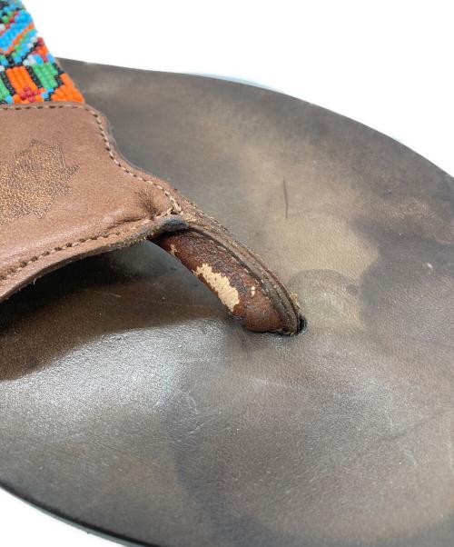 DSQUARED2（ディースクエアード）DSQUARED2 (ディースクエアード) ビーズ装飾レザーサンダル ブラウン サイズ:表記サイズ無しの古着・服飾アイテム