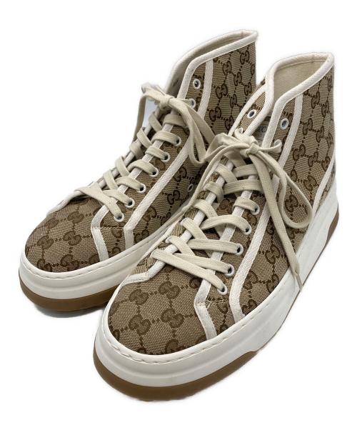 GUCCI（グッチ）GUCCI (グッチ) ハイカットスニーカー ブラウン サイズ:8の古着・服飾アイテム