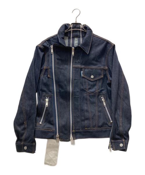 BONUM（ボナム）Bonum (ボナム) 再構築ジップデザイン デニムジャケット ブルー サイズ:Mの古着・服飾アイテム