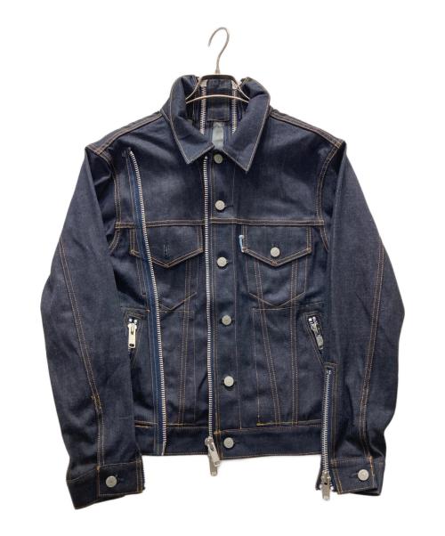 BONUM（ボナム）Bonum (ボナム) 再構築ジップデザイン デニムジャケット ブルー サイズ:Mの古着・服飾アイテム