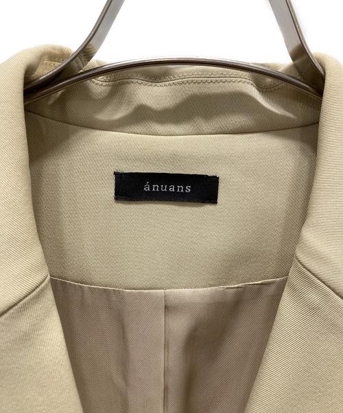anuans（アニュアンス）anuans (アニュアンス) タックスリーブテーラードオールインワン ベージュ サイズ:Mの古着・服飾アイテム