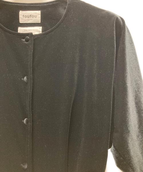 foufou（フーフー ザドレス）foufou (フーフー) velour button blouse ブラック サイズ:表記なしの古着・服飾アイテム