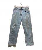 VERSACE JEANS SIGNATUREヴェルサーチジーンズシグネチャー）の古着「メデューサパッチ デニムパンツ」｜インディゴ